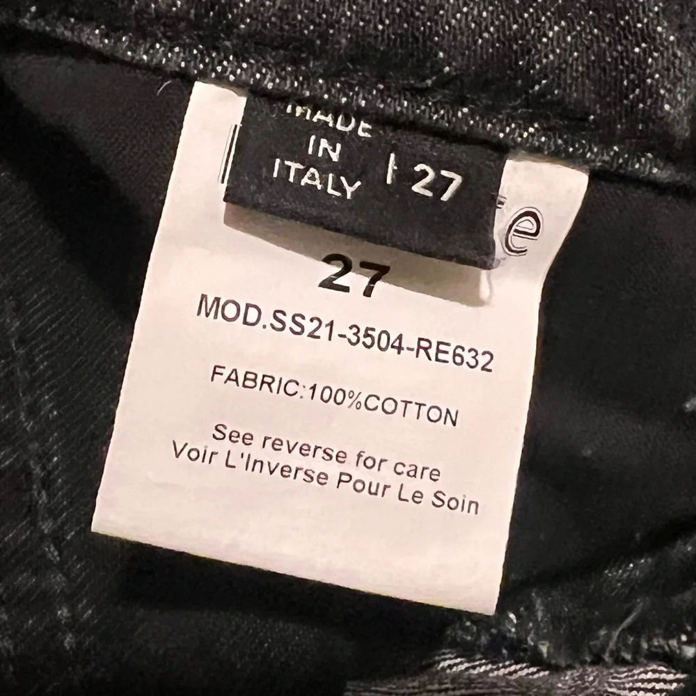 Retrofete Maggie Black Distressed Straight Leg‎ Denim Jeans Sz 27 90s Grunge